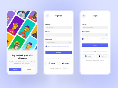 💠NFT App Login & Sign-Up appdesign login nft app signup ui