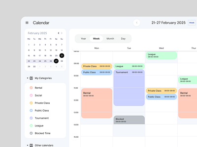 Event Management Calendar calendar event management modern ui ui ux