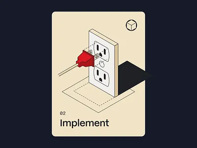 Implement Illustration branding clean design electric figma graphic design grid illustration isometric minimal plug tech vector