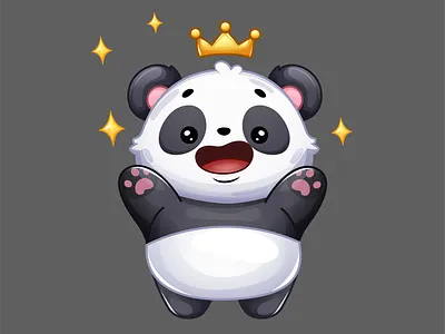 Happy Panda adobe illustrator adorable animal bamboo cartoon character design chibi cute graphic design happy illustration logo panda