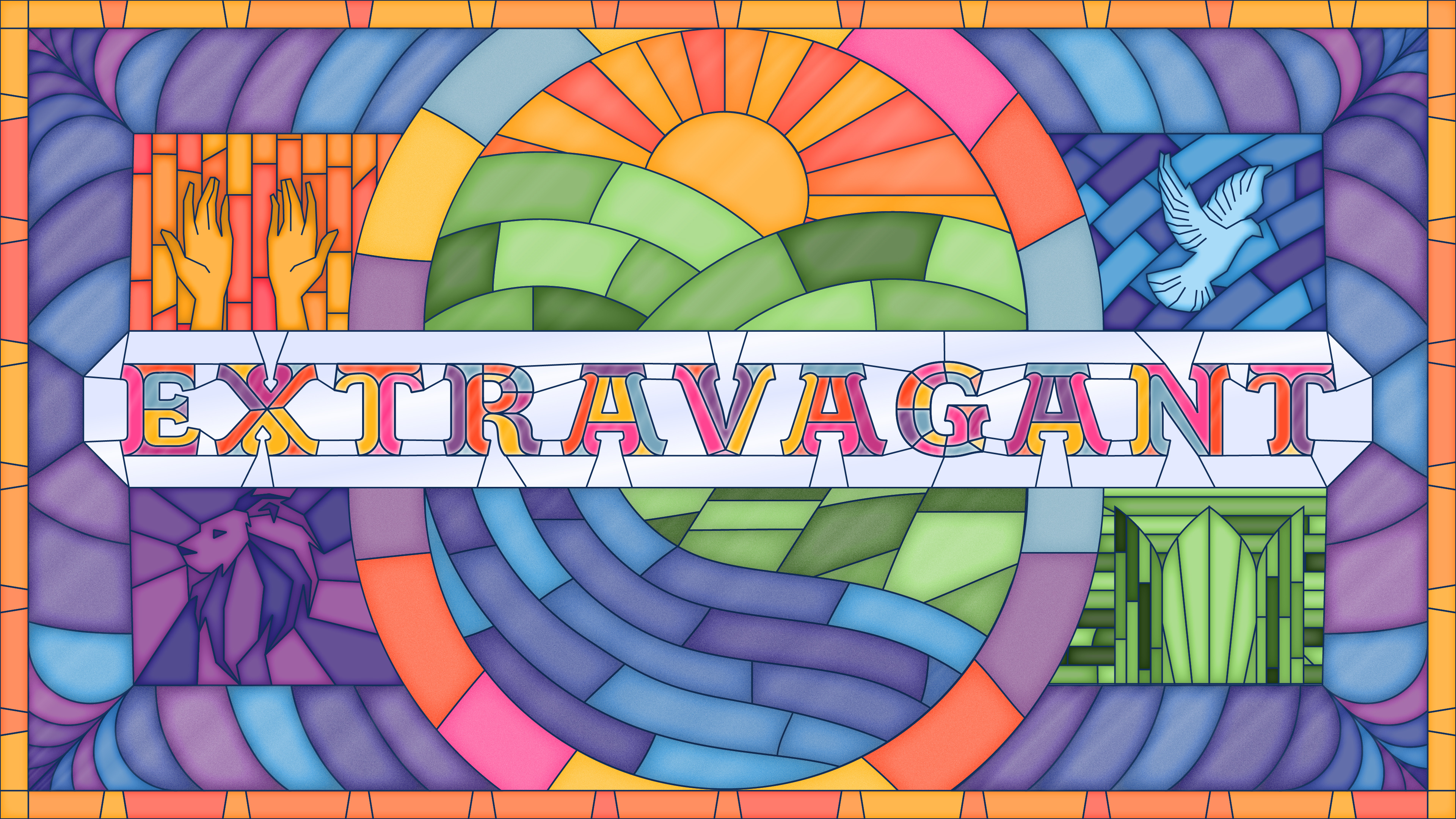 Extravagant branding church church graphic church media design graphic design illustration sermon series type design typography vector