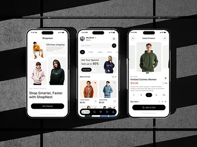 Shopping mobile apps UI/UX airecommendations aishopping checkoutui darkmodeui ecommerceapp ecommerceui fashionstoreapp groceryshoppingui interactiveui minimalui mobileshopping mobilestoredesign onlinestore personalizedshopping productlistingui retailapp shoppingapp shoppingux smartcart voicesearchui