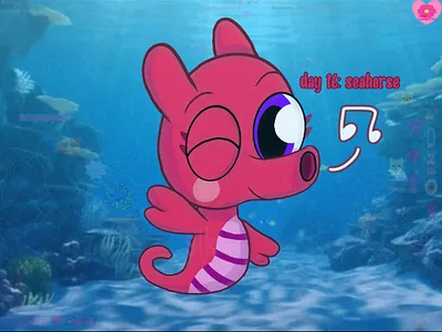 Maycean Day 16: seahorse art post art tag digital art drawing fan art illustration