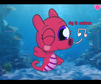Maycean Day 16: seahorse art post art tag digital art drawing fan art illustration