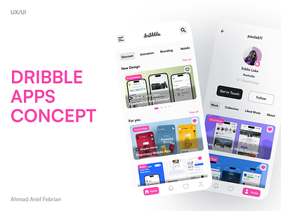 Dribbble App – Mobile Design Concept app concept design dribbble mobile ui