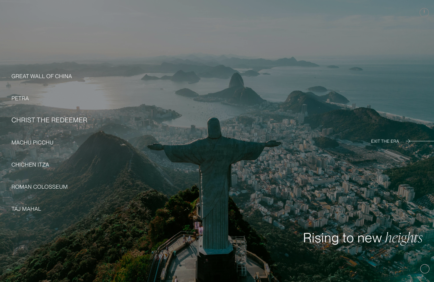 Wonders of the World animation award creative design destinations location prototype ui web design website wix