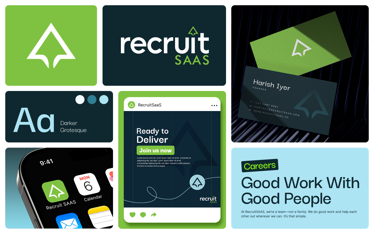 RecruitSaaS branding bento 3d animation bento design branding branding bento graphic design illustration logo motion graphics ui ui design visual design web design