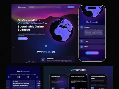 Futuristic Web Agency Landing Page Design agencywebsite darkmodeui digitalagency dribbble futuristicdesign landingpage responsivedesign sabbiruiux seo uidesign uxdesign webdesign