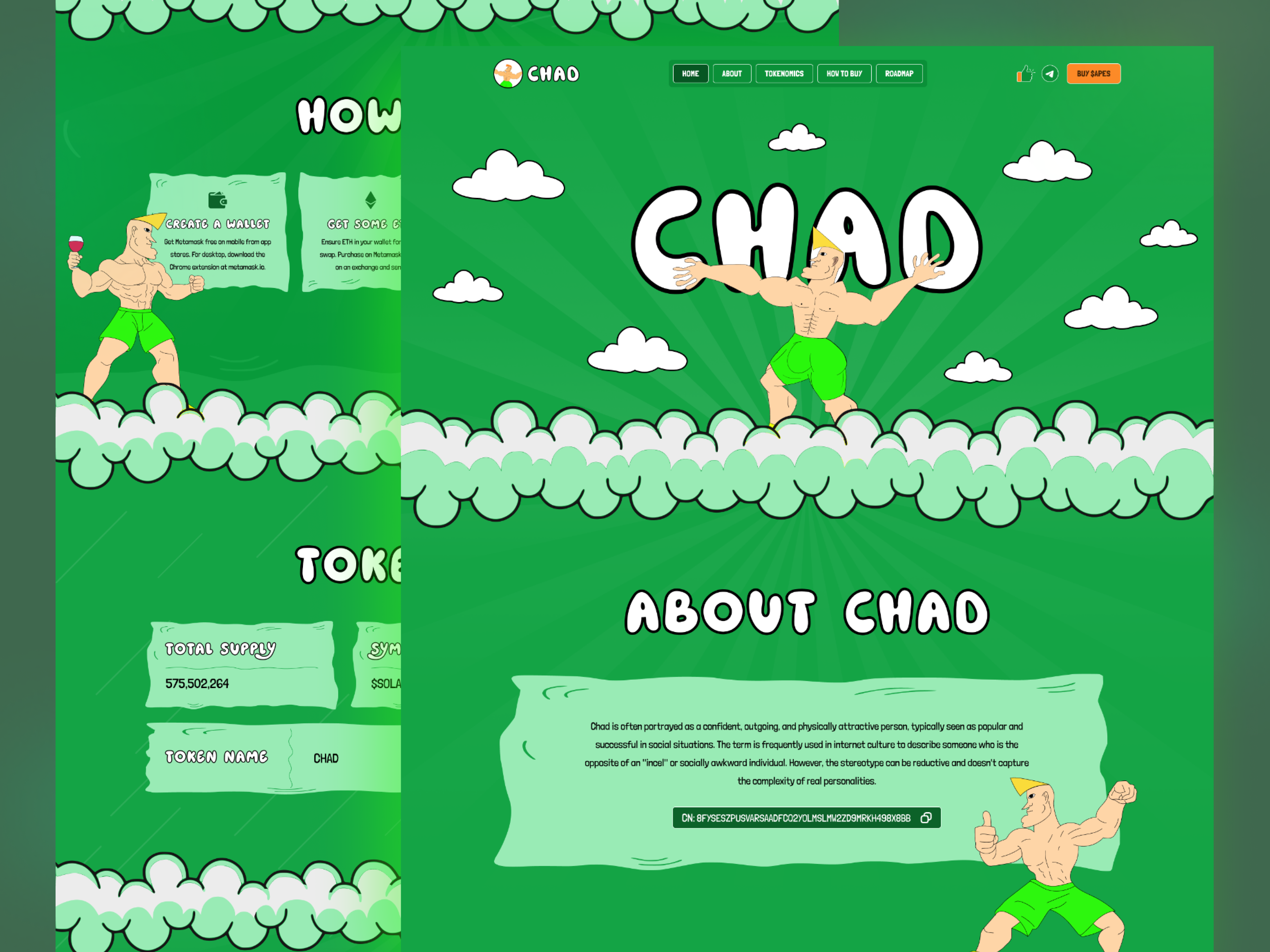 Example of Meme Coin Website Design