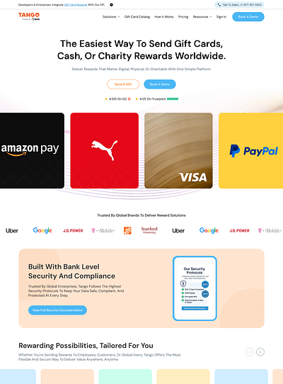 Hero Section - tangocard.com app branding design logo ux