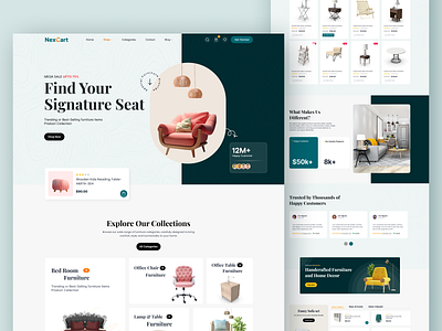 Furniture e-Commerce Landing Page | Home Decor Store ecommerce furnitureecommerceui furniturestore modernui onlinestore saifulux uidesign uxdesign uxinspiration webdesign