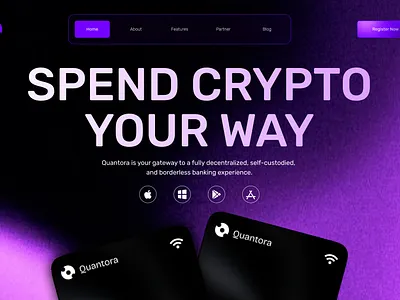 QUANTORA - DECENTRALISED BANKING LANDINGPAGE crypto design landingpage ui ux web3 webdesign