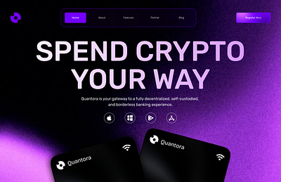 QUANTORA - DECENTRALISED BANKING LANDINGPAGE crypto design landingpage ui ux web3 webdesign