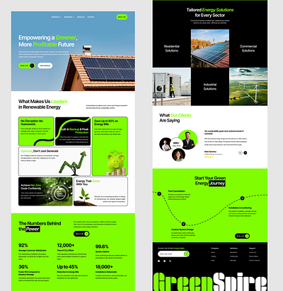 Renewable Energy Landing Page energy graphic design green energy landing page netzero renewable renewable energy ui ux website