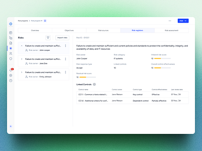 GRC Risk program UI color dailyui design typography ui