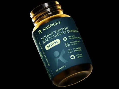 3D Render for Karpicky Website 3d biofuturism biotech bud c4d cellularhealth cinema4d healthtech jar logo longevity nutraceutical pharma pharmabranding product render scientificbranding supplementdesign ui wellnessdesign
