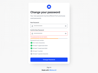 Change Password change password password reset password ui ui design uiux user experience user interface ux ux design web design