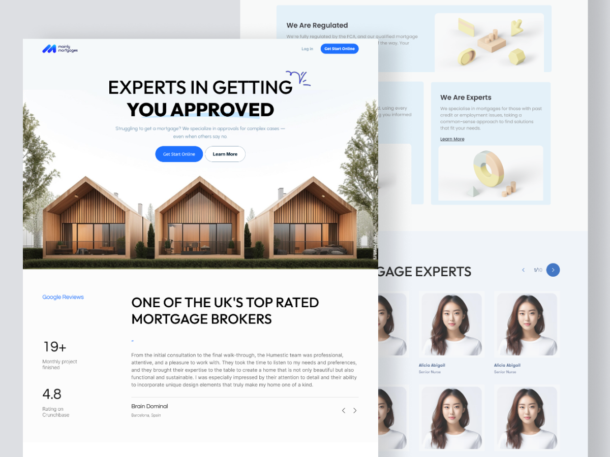 Mortgages - Landing Page figma design home landing page mortages mortgages landing page realestate uiux website design