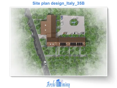Eco-Friendly Residential Site Plan in Italy 2d rendering 5904 vedder toad townhome design archiminy architecture portfoilo design graphic design illustration landscape landscape design photoshop rendering rendering residential site plan canada townhome community site layout
