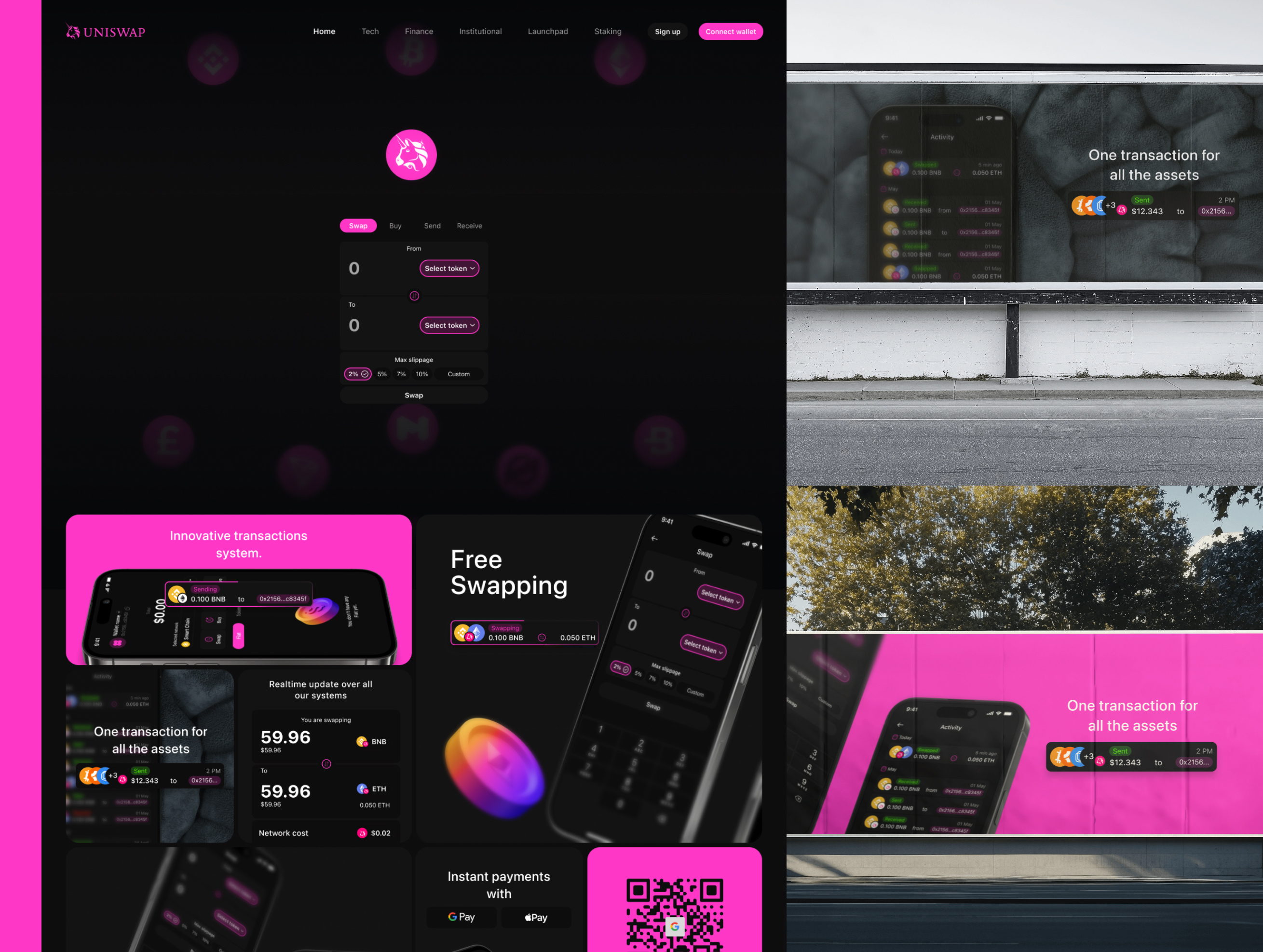 Uniswap Identity banking blockchain branding crypto design fintech ui ux