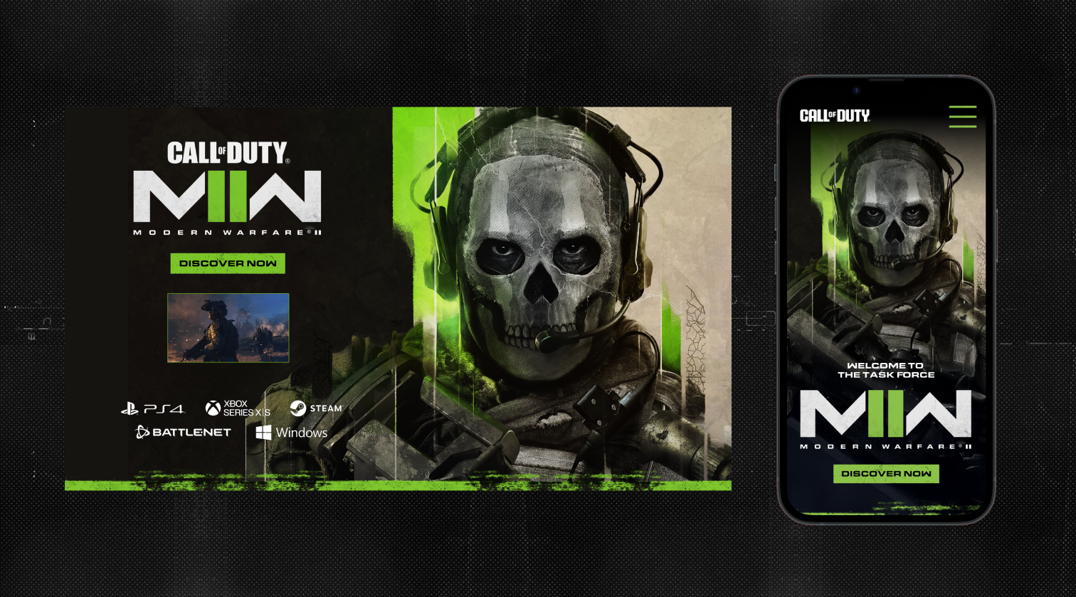 Call of duty : Modern Warfare 2 : Promotional website design activision blizzard call of duty entertain entertainment fps game game website landing page movie design movie website promotional website ui ui design uxui design webdesign