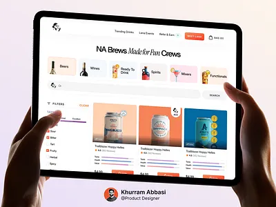 Lana Search Page Design beer beverages non alcoholic search search page ui uiux ux design website design