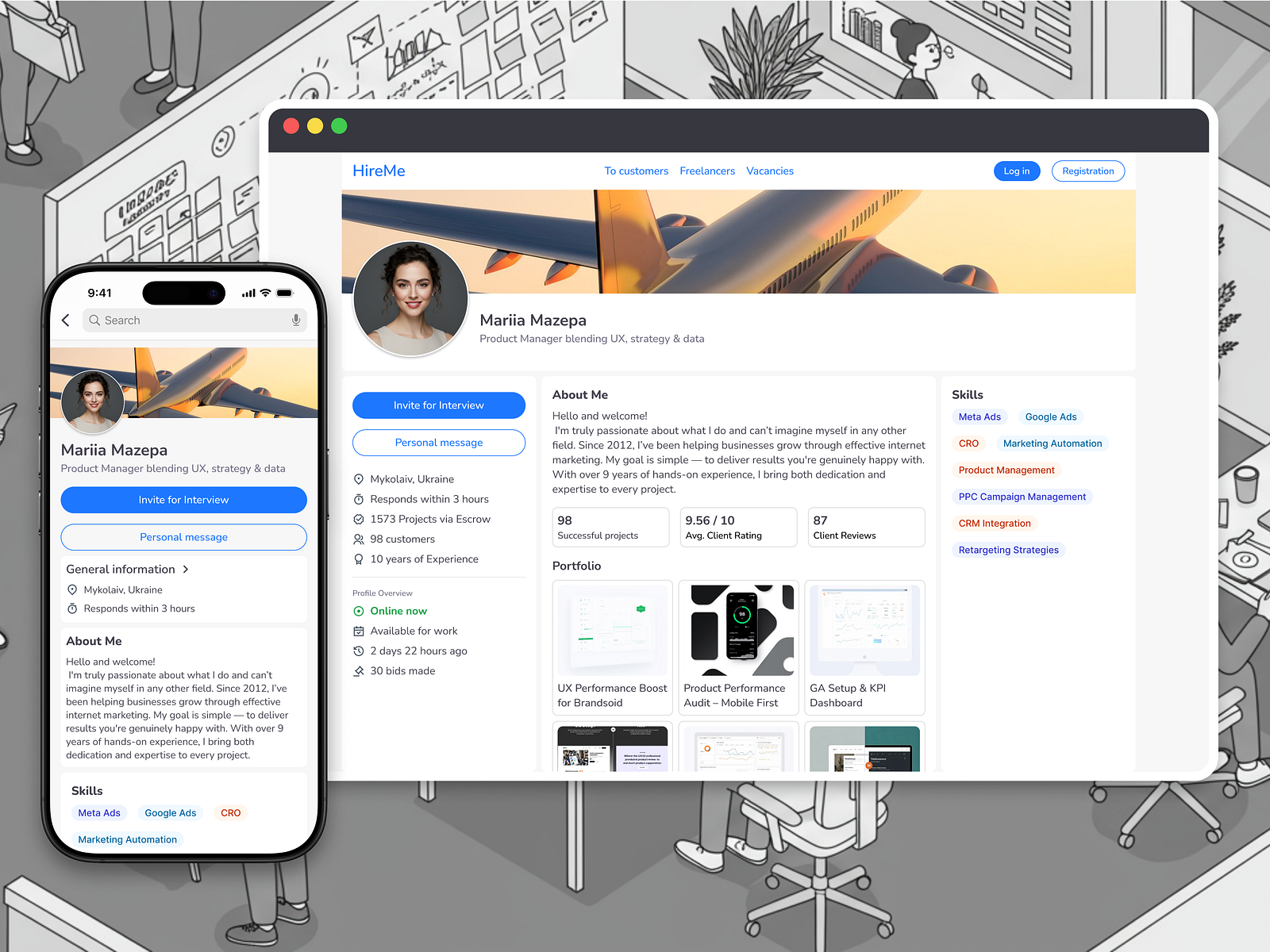 Candidate Profile UI for a Hiring Platform by Kostiantyn Petrenko on ...