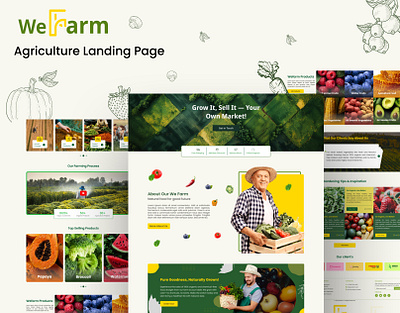 Agriculture Website Landing Page Design agriculture branding cleanui design designtrends farm farming figma graphic design illustration landingpage new ui website