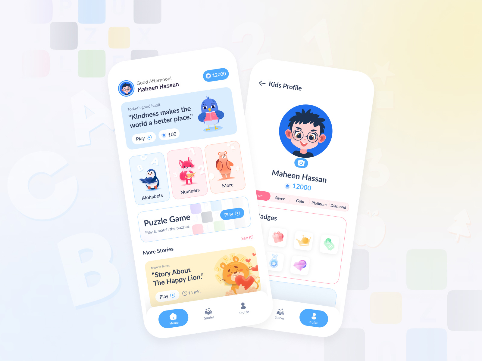 Kidzz Learn | Learning App For Kids app design app ui best app design children class education app edutech kids kids illustration kids learning app learning learning app lesson mobile app modern ui design netro netrosystems software development agency uiux