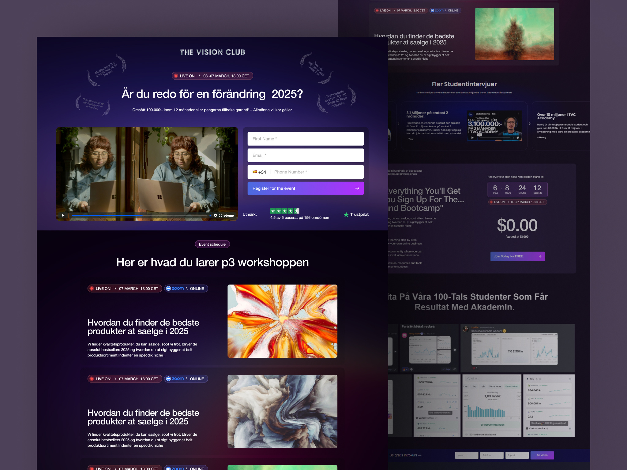 TVC Sales Funnel Website academy landing page clickfunnel coach website coaching website conversion design conversion focused dribbble education funnel framer funnel builder high converting landing page design lead generation marketing funnel online academy sales funnel uiux web design webflow webflow funnel