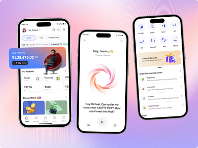 Fintech Light Theme App Exploration branding design designer illustration logo ui ui ux uidesign uiux webdesign