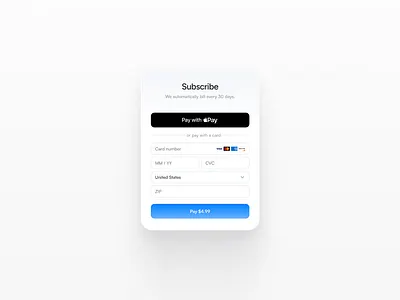 Subscription card button card gradient minimal pay payment subscription ui ux
