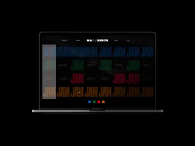 Jam Festival Typographic Interface bold lettering color blocks colorful layout concept concert visual event interface festival branding graphic rhythm jam festival jam typography modern interface music promo landing repeating text typographic grid typographic interface vibrant palette visual repetition