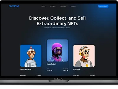 Rabble NFT landing page landing page nfts ui ux web3