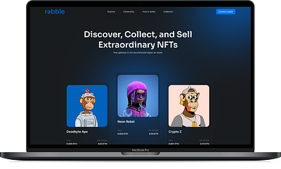 Rabble NFT landing page landing page nfts ui ux web3