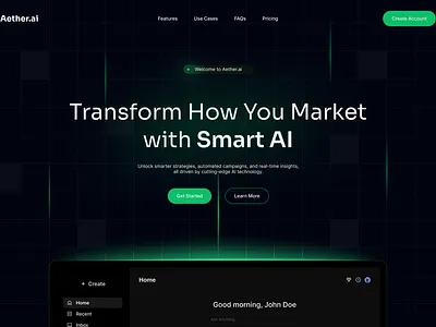 AI hero section ai marketing ui ux