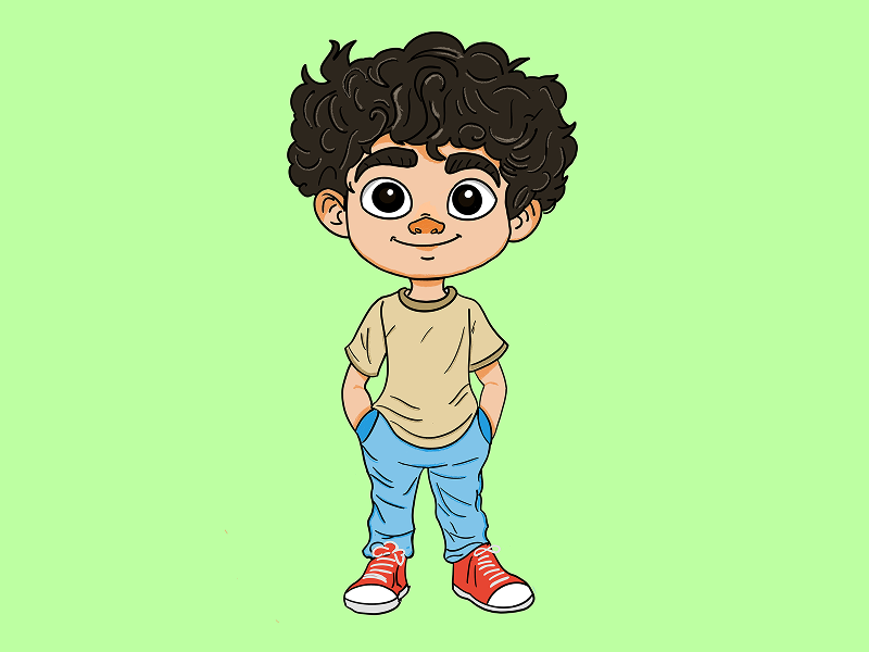 Curly-Haired Character Sketch artforkids cartoonstyle characterdesign childcharacter childrenbookillustration digitalart dribbbleshots illustration kidar playfuldesign procreate sketch wholesomeart