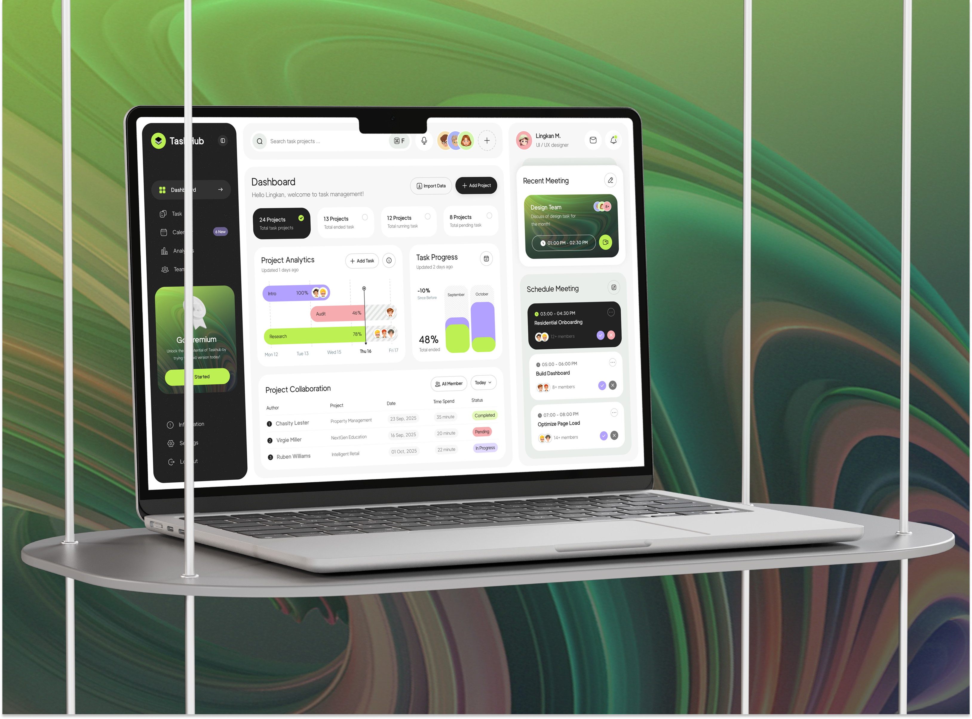 TaskHub - Task Management Dashboard animation app design branding dashboard dashboard ui design management platform project management saas task task list task management task management dashboard task manager task tracker templates tracking app ui ux