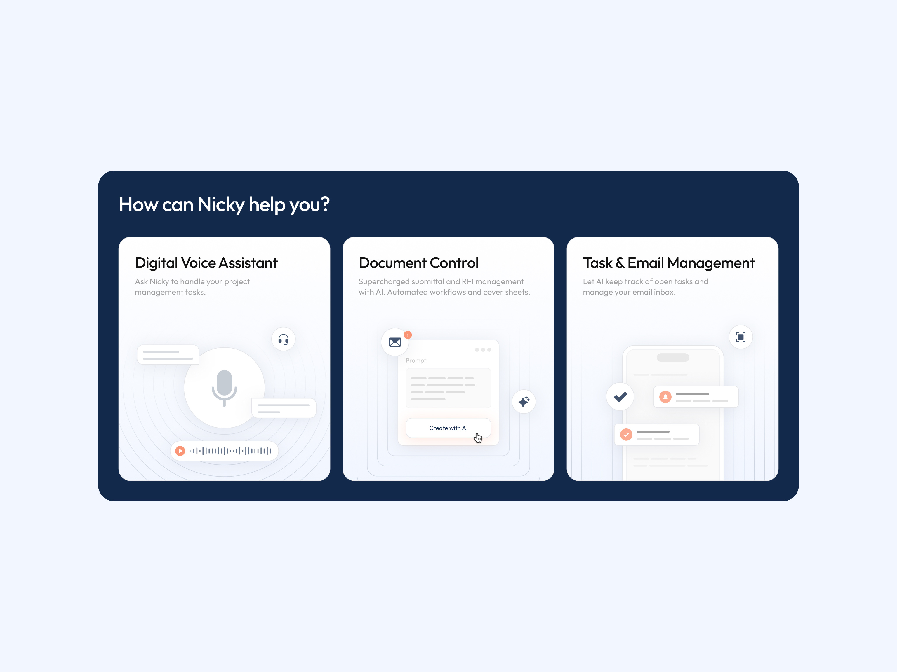Features Section design illustration light ui website