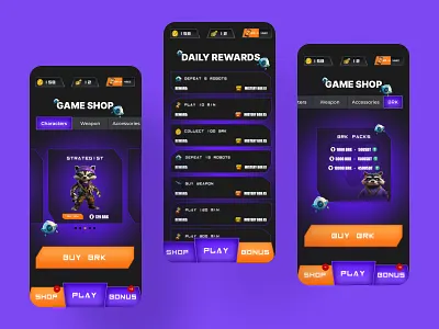 AR WEB3 - Play to Earn Game ar argame crypto crypto game design interface mobilegame play2earn ui