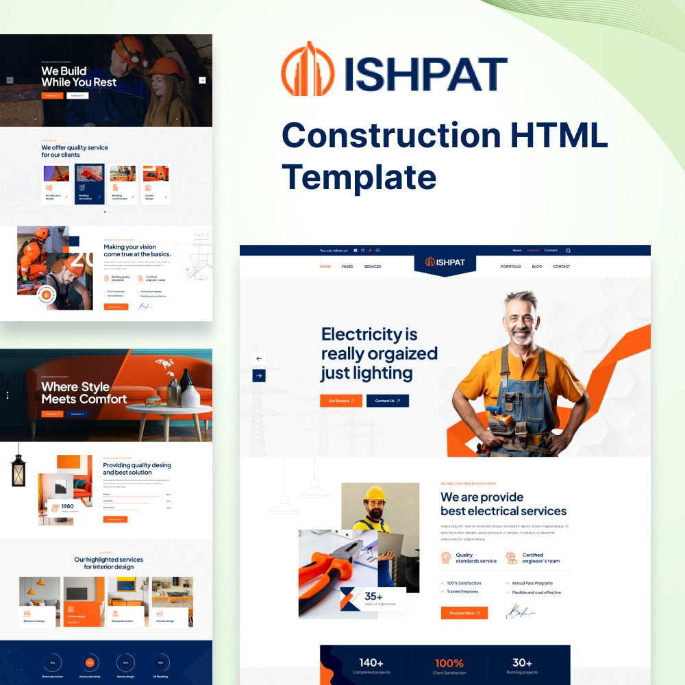 Ishpat – Construction HTML Template agency app landing business corporate creative digital marketing marketing software theme startup theme