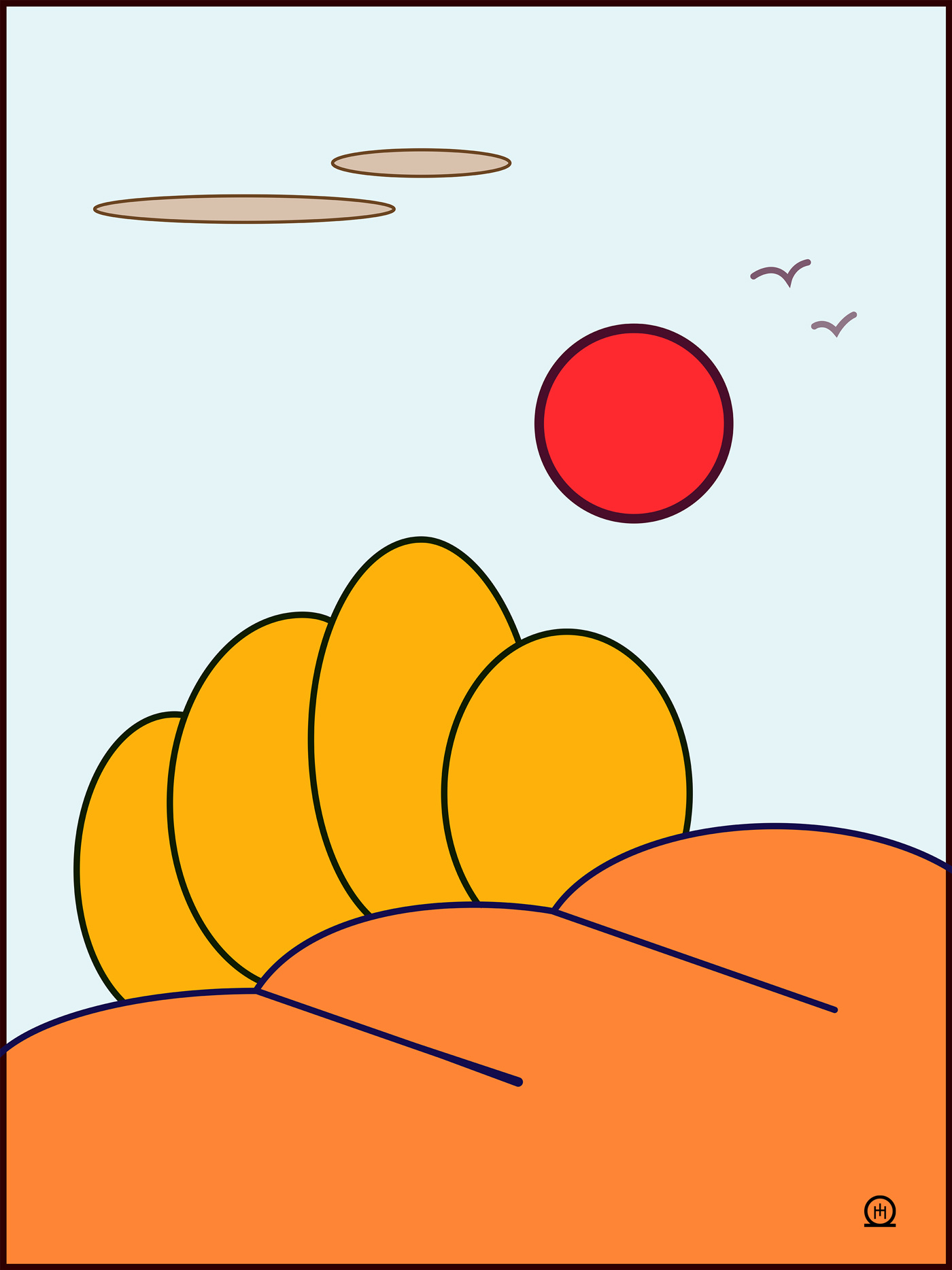 Red Sun, 2025, Digital Art, minimalism modernminimalism