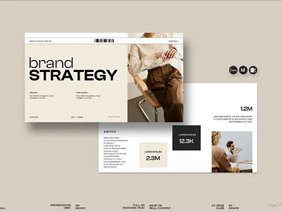 Brand Strategy Presentation Template brand guideline brand proposal brand strategy branding canva creative design graphic design illustration logo minimal pptx presentation template project strategy service guide simple startegy presentation strategy ui