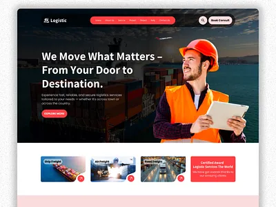 Logistic Website Landing Pages courierservices fastdelivery logistics parceldelivery shippingtips supplychain trackingsolutions ui ui ux ux warehousing website