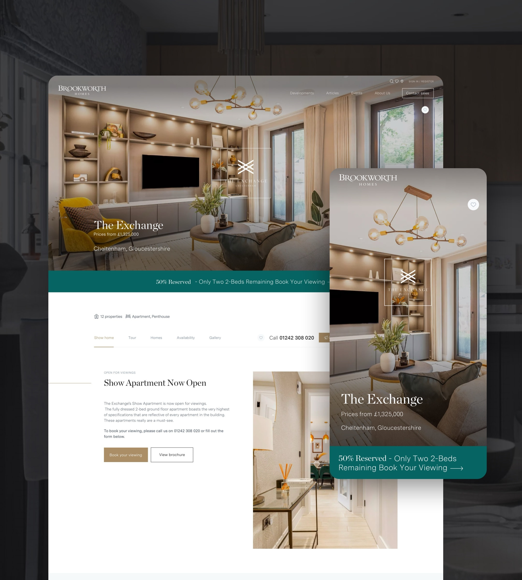 Example of Luxury Propery Development Branding + UX