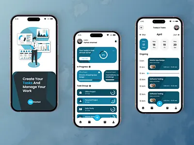 Task's managment app ui design app design figma landing page mobile app ui uiux ux webdesign website