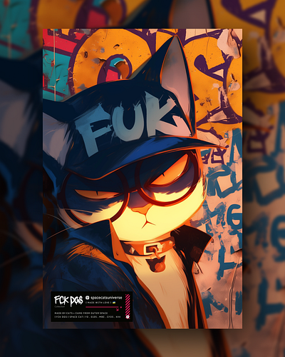 [FCK DGS 0105] ai branding cat daliy design illustration poster print