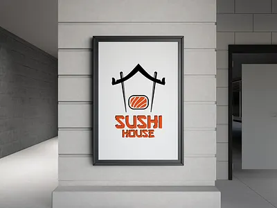 SUSHI HOUSE - FOOD LOGO asian cuisine branding identity clean design creative logo flat design food brand food logo design icon design japanese food japanese restaurant logo inspiration logo presentation minimal logo modern logo restaurant branding seafood logo shushi house branding sushi sushi logo vector logo