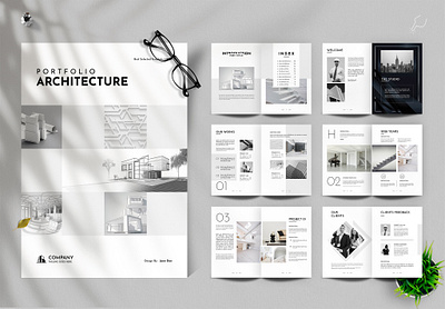 Elegant Architecture Portfolio Brochure Template minimalist presentation