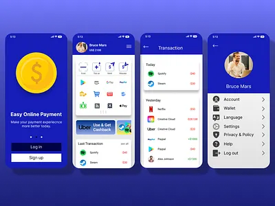 E-Wallet App Design app branding design figma graphic design ui ui design
